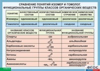 Таблица. Сравнение понятий изомер и гомолог. Функциональные группы классов органических веществ. - fgospostavki.ru - Южно-Сахалинск