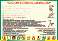 Таблица "Общие правила безопасности на уроках труда" (100х140 сантиметров, винил) - fgospostavki.ru - Южно-Сахалинск