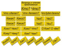 Набор магнитных карточек "Вопросы к членам предложения" (фон жёлтый) - fgospostavki.ru - Южно-Сахалинск