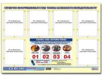 Стенд информационный "Основы безопасности жизнедеятельности" (80*110, 6 карманов) - fgospostavki.ru - Южно-Сахалинск
