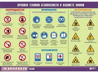Таблица демонстрационная "Правила техники безопасности в кабинете химии" (винил 70х100) - fgospostavki.ru - Южно-Сахалинск