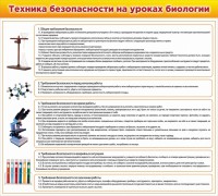 Стенд "Техника безопасности на уроках биологии" Вариант 2 - fgospostavki.ru - Южно-Сахалинск