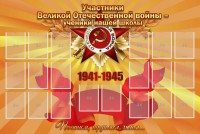 Стенд "Участники ВОВ - ученики нашей школы" - fgospostavki.ru - Южно-Сахалинск