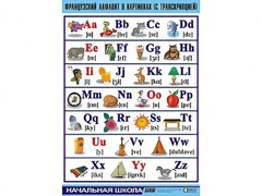 Таблица демонстрационная "Французский алфавит в картинках" (с транскрипцией) (винил 100*140) - fgospostavki.ru - Южно-Сахалинск