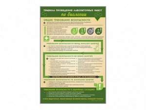 Стенд "Правила выполнения лабораторных работ по биологии" Вариант 1 - fgospostavki.ru - Южно-Сахалинск