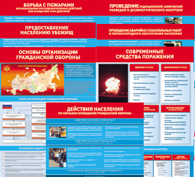 Комплект таблиц "Основы гражданской обороны (МЧС РФ)" 13 штук. - fgospostavki.ru - Южно-Сахалинск