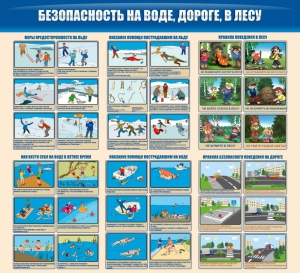 Стенд "Безопасность на воде, дороге, в лесу" - fgospostavki.ru - Южно-Сахалинск