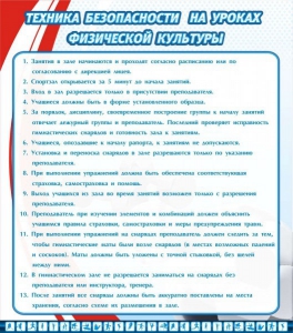 Стенд "Техника безопасности на уроках физкультуры" - fgospostavki.ru - Южно-Сахалинск