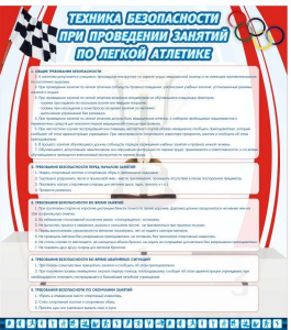 Стенд "Техника безопасности занятий по легкой атлетике" - fgospostavki.ru - Южно-Сахалинск