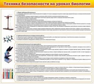 Стенд "Техника безопасности на уроках биологии" Вариант 2 - fgospostavki.ru - Южно-Сахалинск