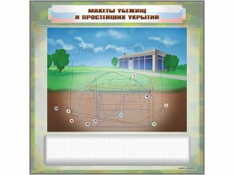 Магнитно-маркерная доска "Макеты убежищ и простейших укрытий" с комплектом фолий и тематических магнитов - fgospostavki.ru - Южно-Сахалинск