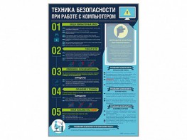 Стенд-уголок "Техника безопасности при работе на компьютере в общеобразовательных учреждениях" - fgospostavki.ru - Южно-Сахалинск