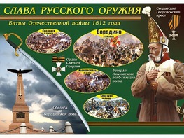 Таблица демонстрационная "Слава русского оружия" (винил 70*100) - fgospostavki.ru - Южно-Сахалинск