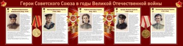 Стенд "Герои Советского союза в годы Великой Отечественной войны" Вариант 2 - fgospostavki.ru - Южно-Сахалинск