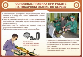 Стенд "Основные правила при работе на токарном станке по дереву" - fgospostavki.ru - Южно-Сахалинск